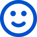 smiley face icon in blue
